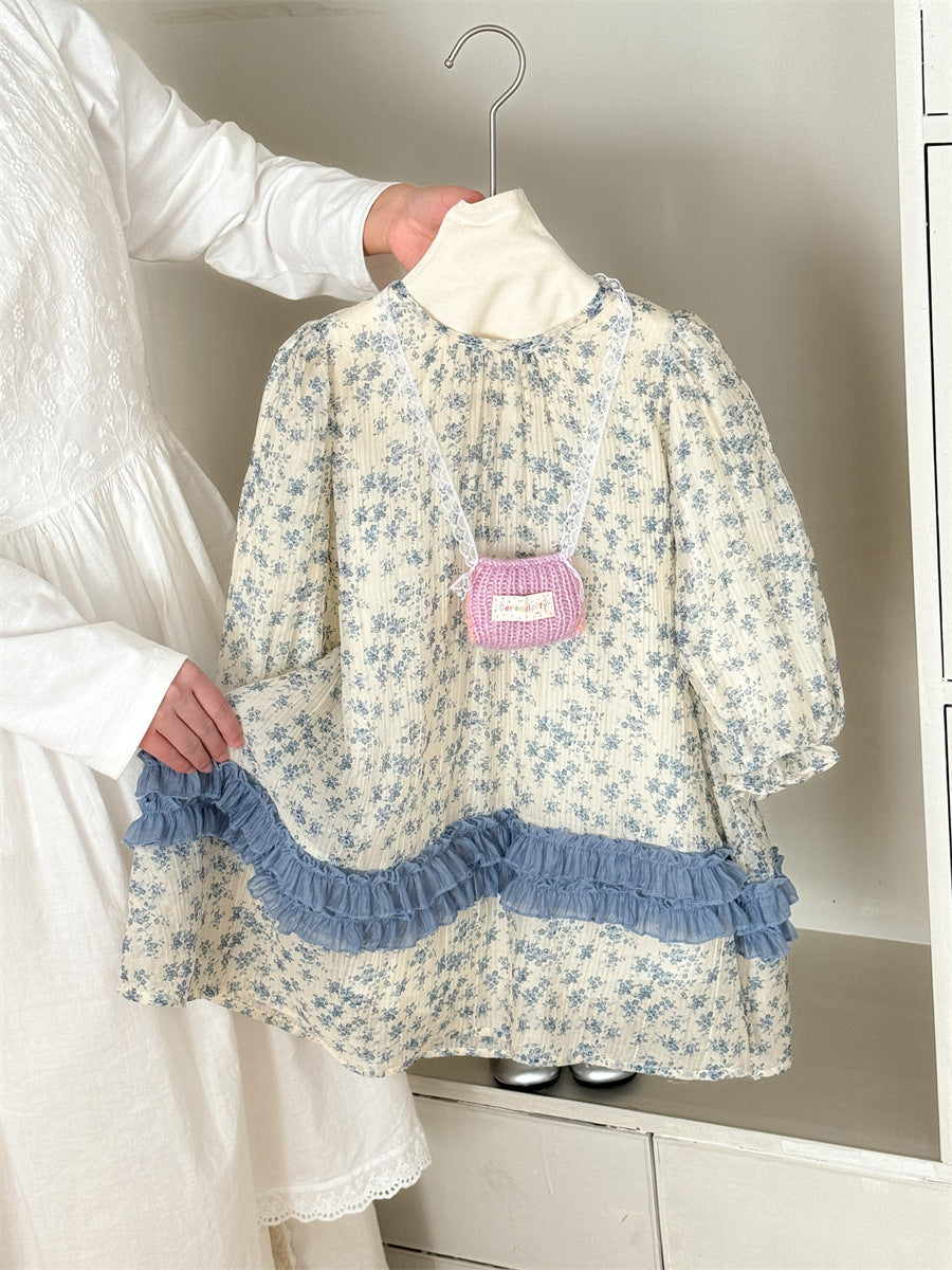 Sweet Floral Long Sleeve Dress 小花柄プリント 長袖ワンピース【mh0012277】 Laibaobao