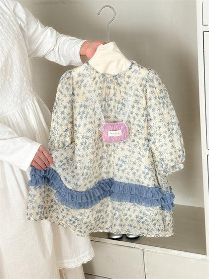 Sweet Floral Long Sleeve Dress 小花柄プリント 長袖ワンピース【mh0012277】 Laibaobao