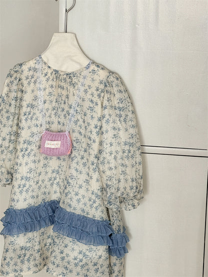 Sweet Floral Long Sleeve Dress 小花柄プリント 長袖ワンピース【mh0012277】 Laibaobao