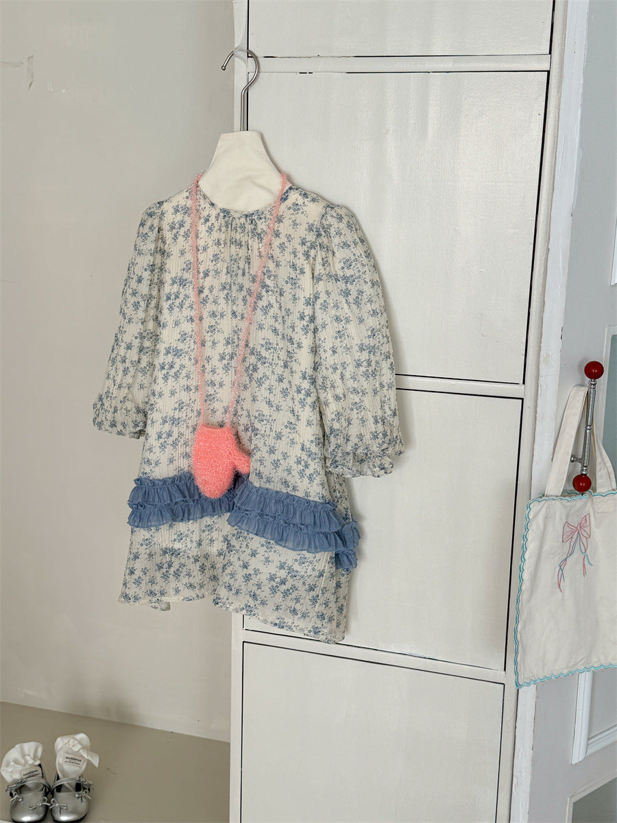 Sweet Floral Long Sleeve Dress 小花柄プリント 長袖ワンピース【mh0012277】 Laibaobao