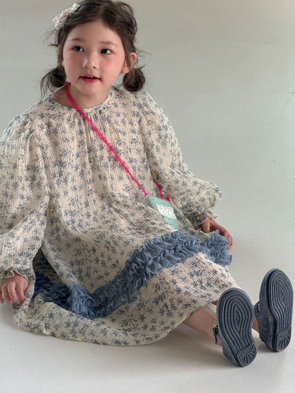 Sweet Floral Long Sleeve Dress 小花柄プリント 長袖ワンピース【mh0012277】 Laibaobao