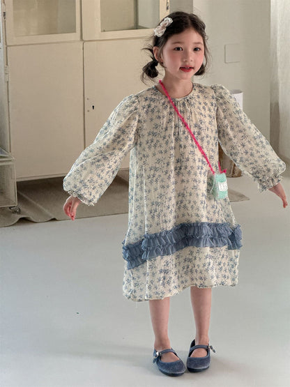 Sweet Floral Long Sleeve Dress 小花柄プリント 長袖ワンピース【mh0012277】 Laibaobao