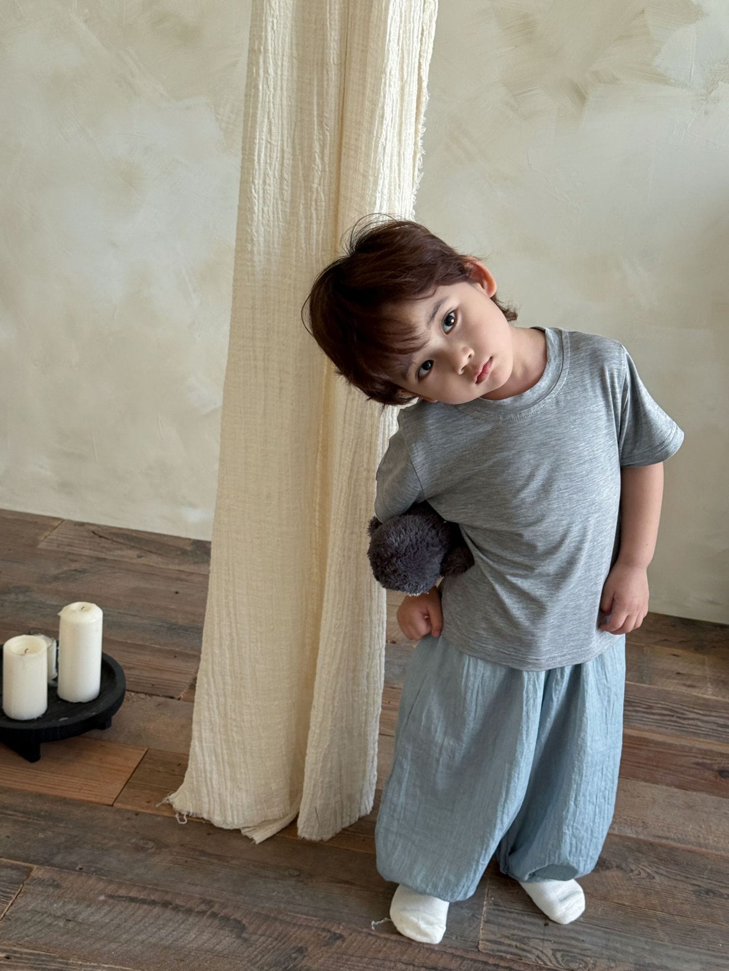 無地 ベーシック 半袖Tシャツ シンプル【mh0013690】 Gray / 80cm cicikids 半袖Tシャツ