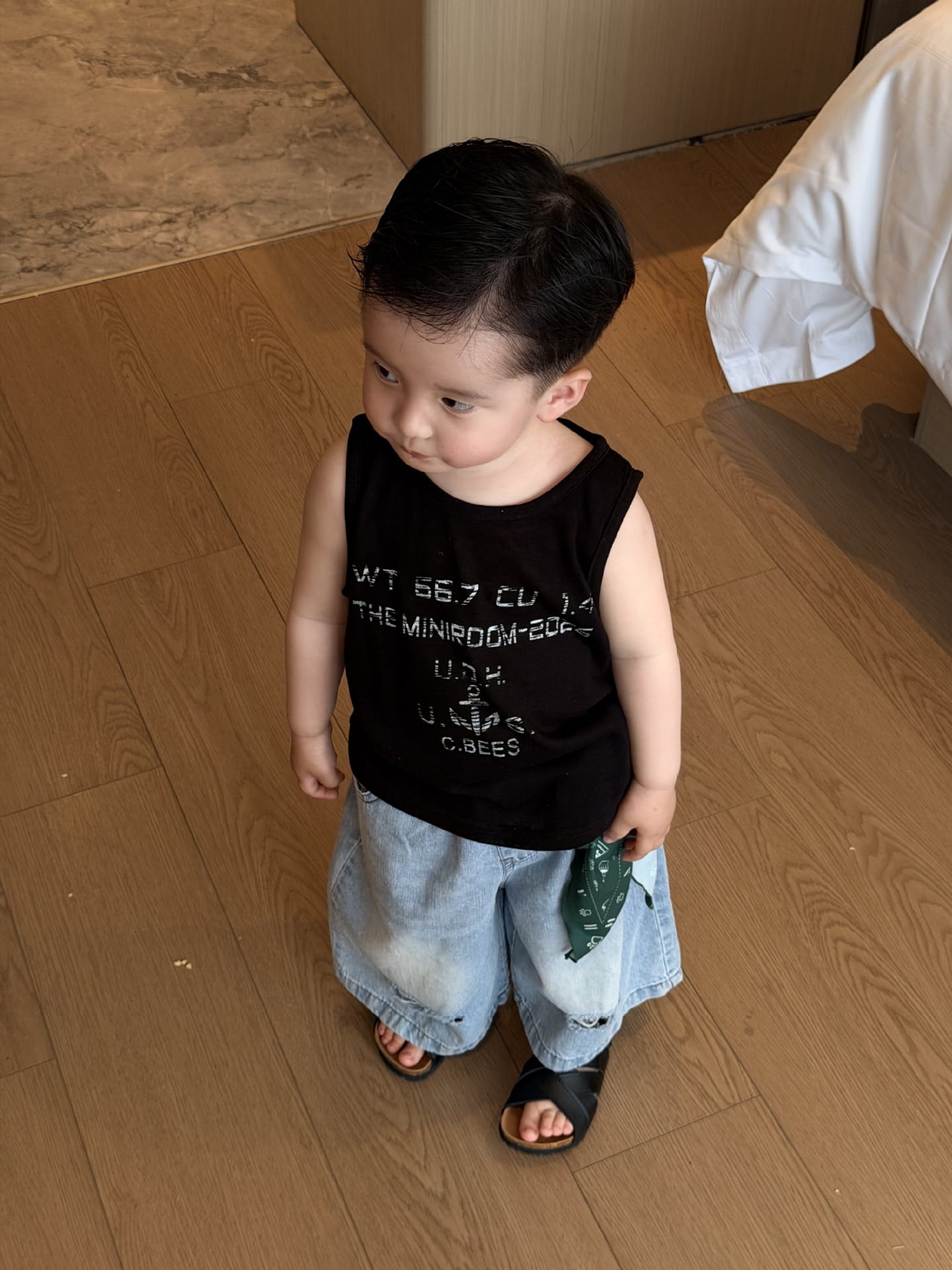 ロゴプリント ノースリーブTシャツ ストリート【mh0013700】 cicikids タンクトップ・キャミソール・ノースリーブトップス