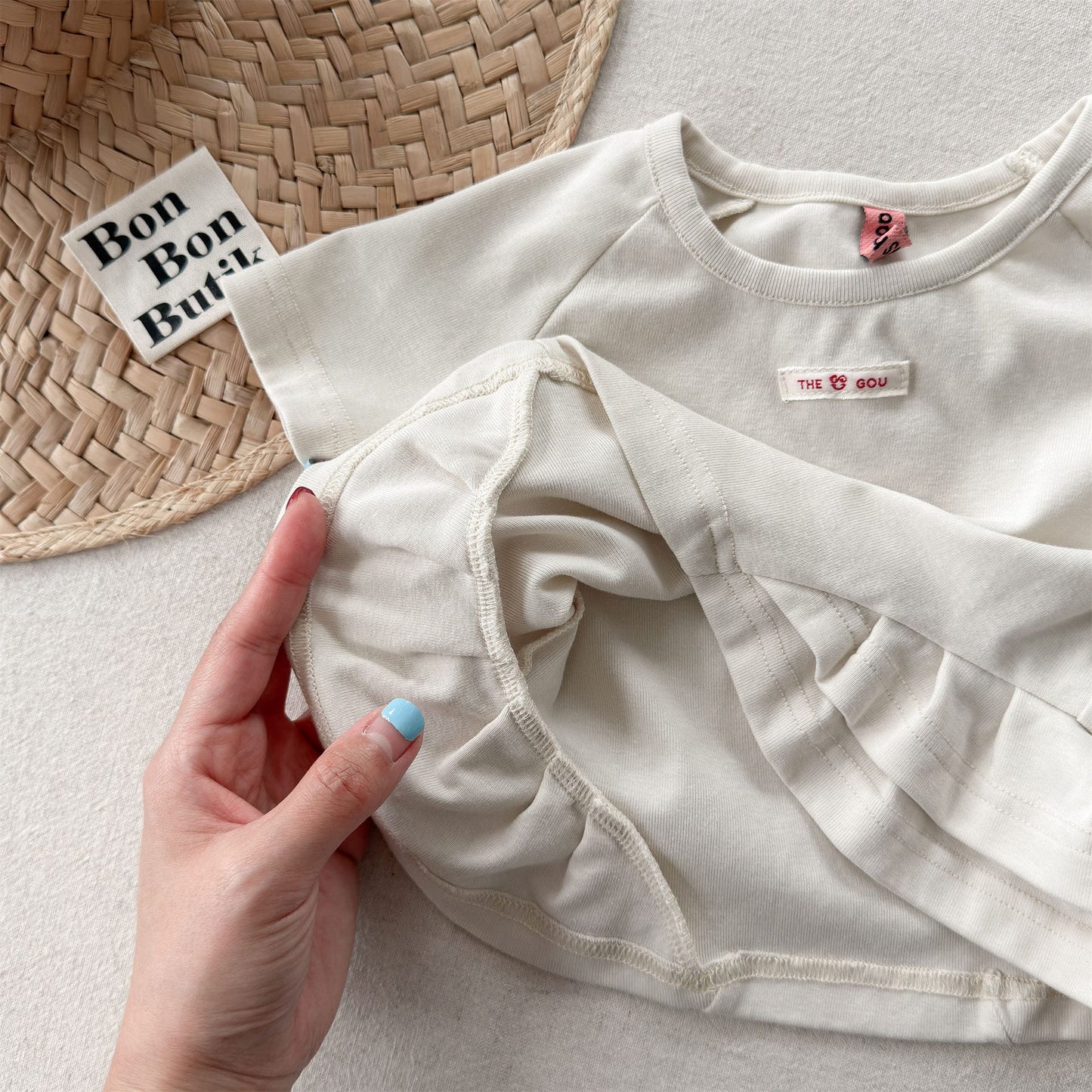 ドット柄 裾フリル 半袖Tシャツ レトロポップ【mh0013703】 ADbaby 半袖Tシャツ