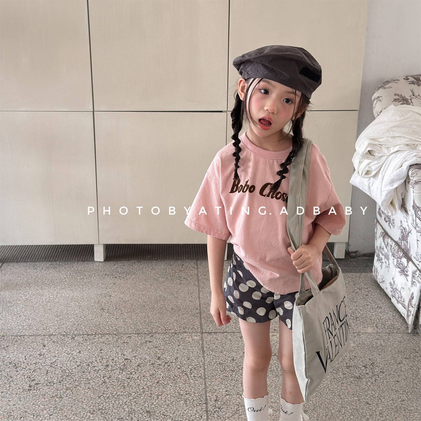 英字ロゴ ラウンドネック 半袖Tシャツ アメカジヴィンテージ【mh0013708】 ADbaby 半袖Tシャツ