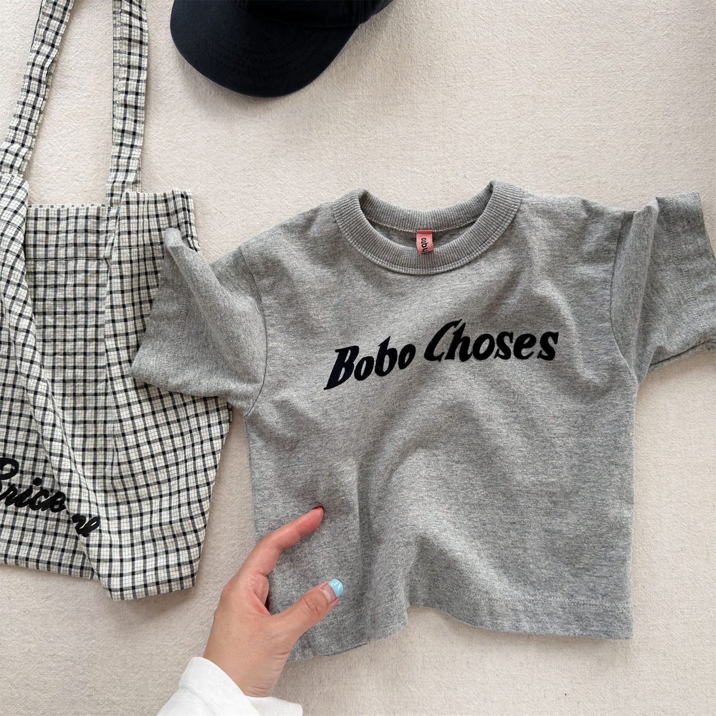 英字ロゴ ラウンドネック 半袖Tシャツ アメカジヴィンテージ【mh0013708】 Light Gray / 80cm ADbaby 半袖Tシャツ