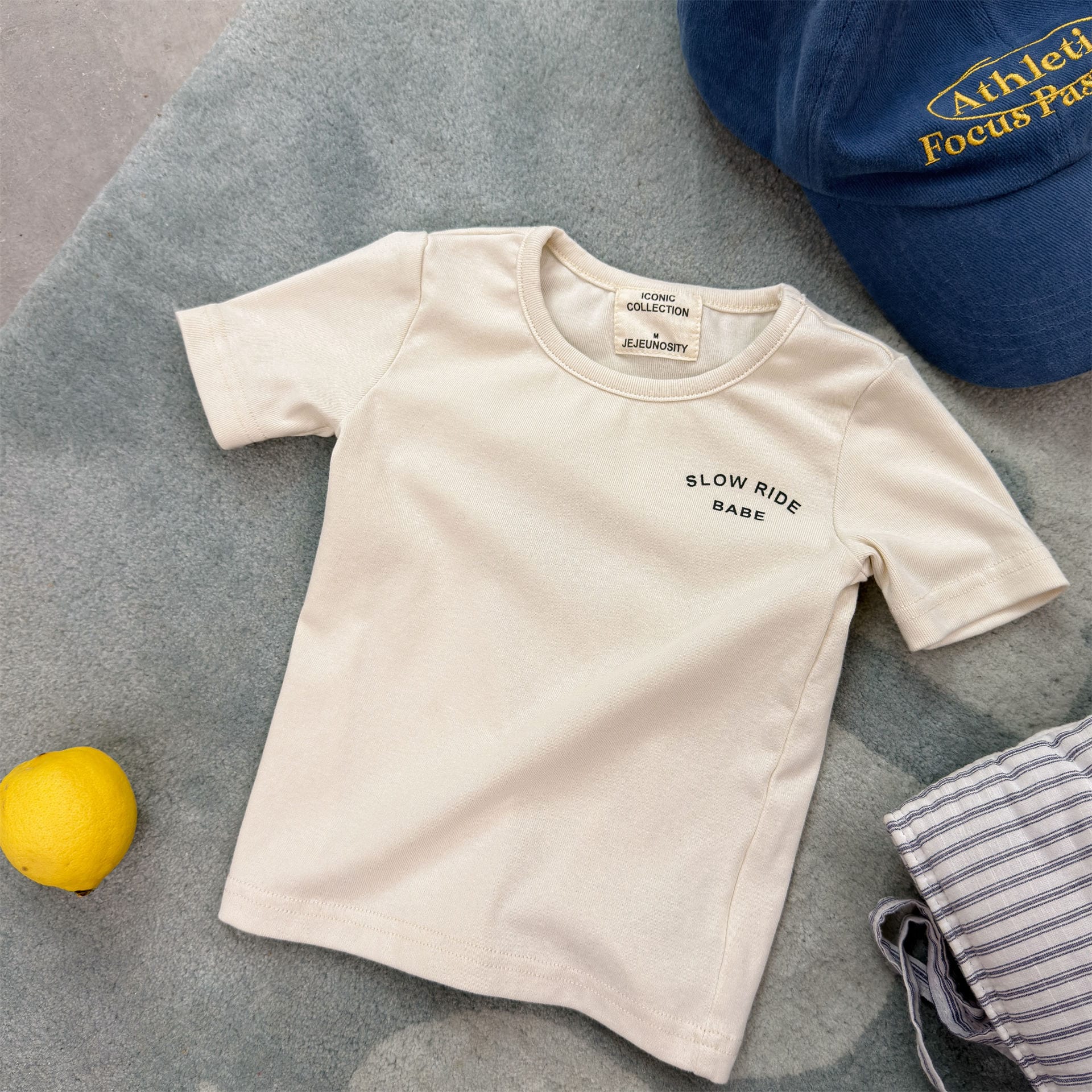 ワンポイントロゴ チェック 半袖Tシャツ【mh0013711】 Beige / 80cm ADbaby 半袖Tシャツ