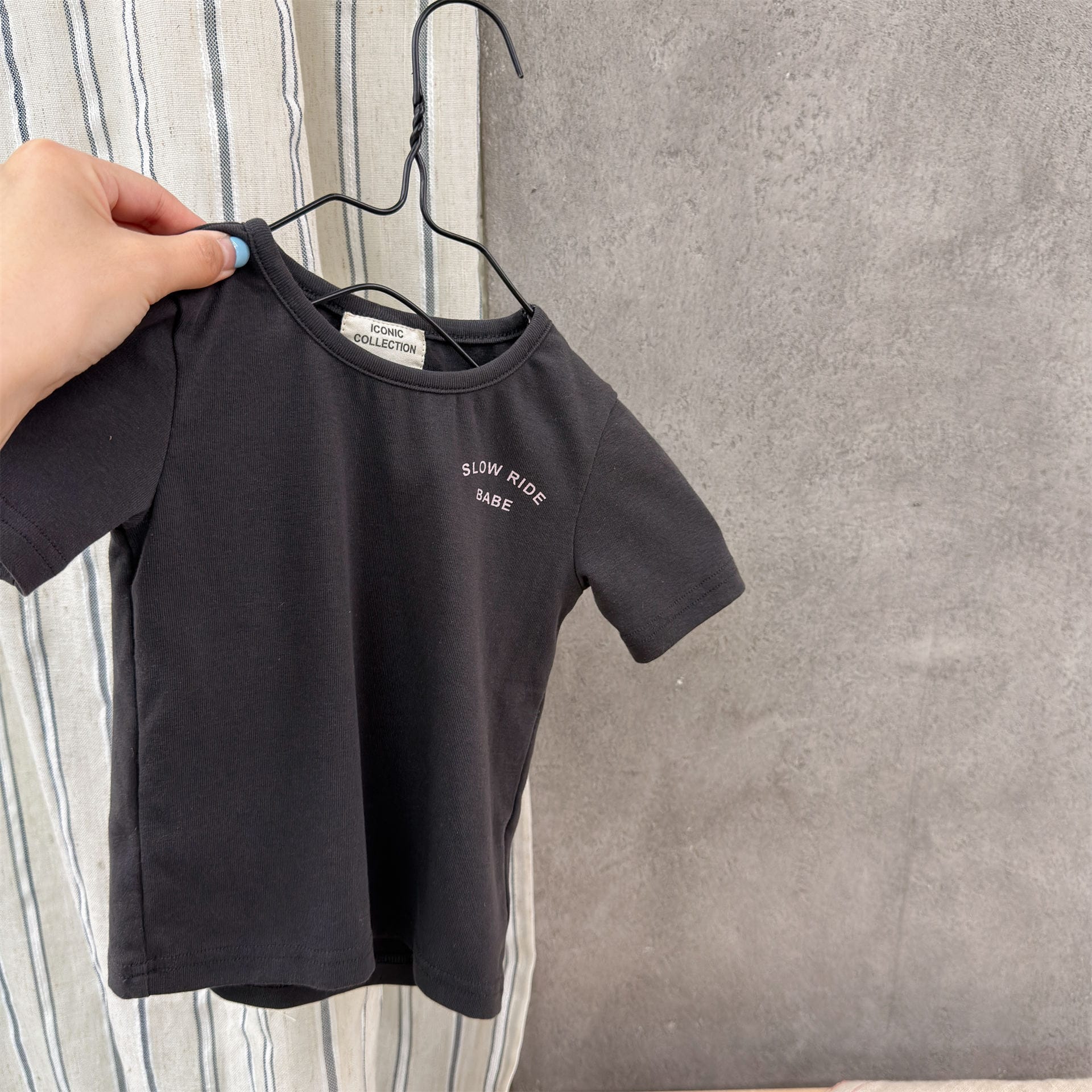 ワンポイントロゴ チェック 半袖Tシャツ【mh0013711】 Dark Gray / 80cm ADbaby 半袖Tシャツ