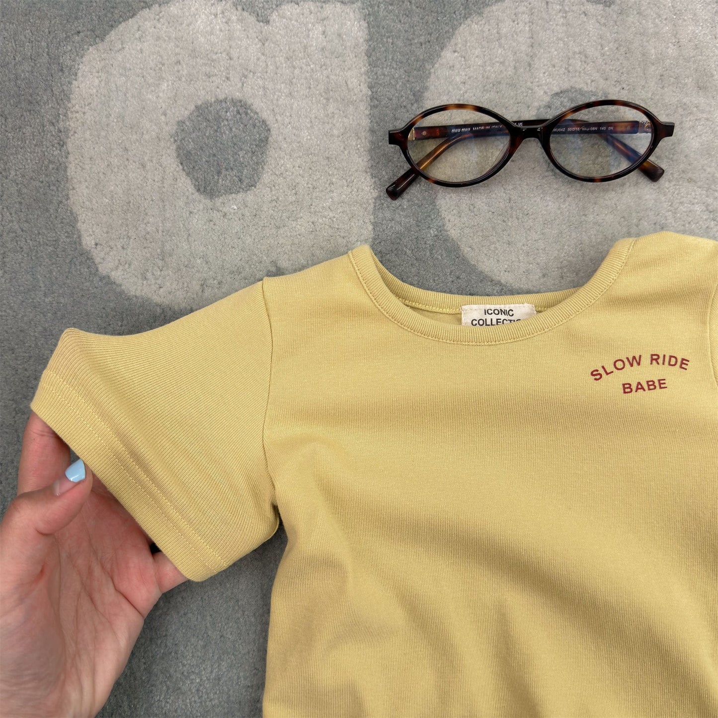 ワンポイントロゴ チェック 半袖Tシャツ【mh0013711】 Yellow / 80cm ADbaby 半袖Tシャツ