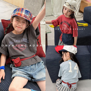 レターロゴプリント 半袖Tシャツ アメカジ【mh0013715】 ADbaby 半袖Tシャツ