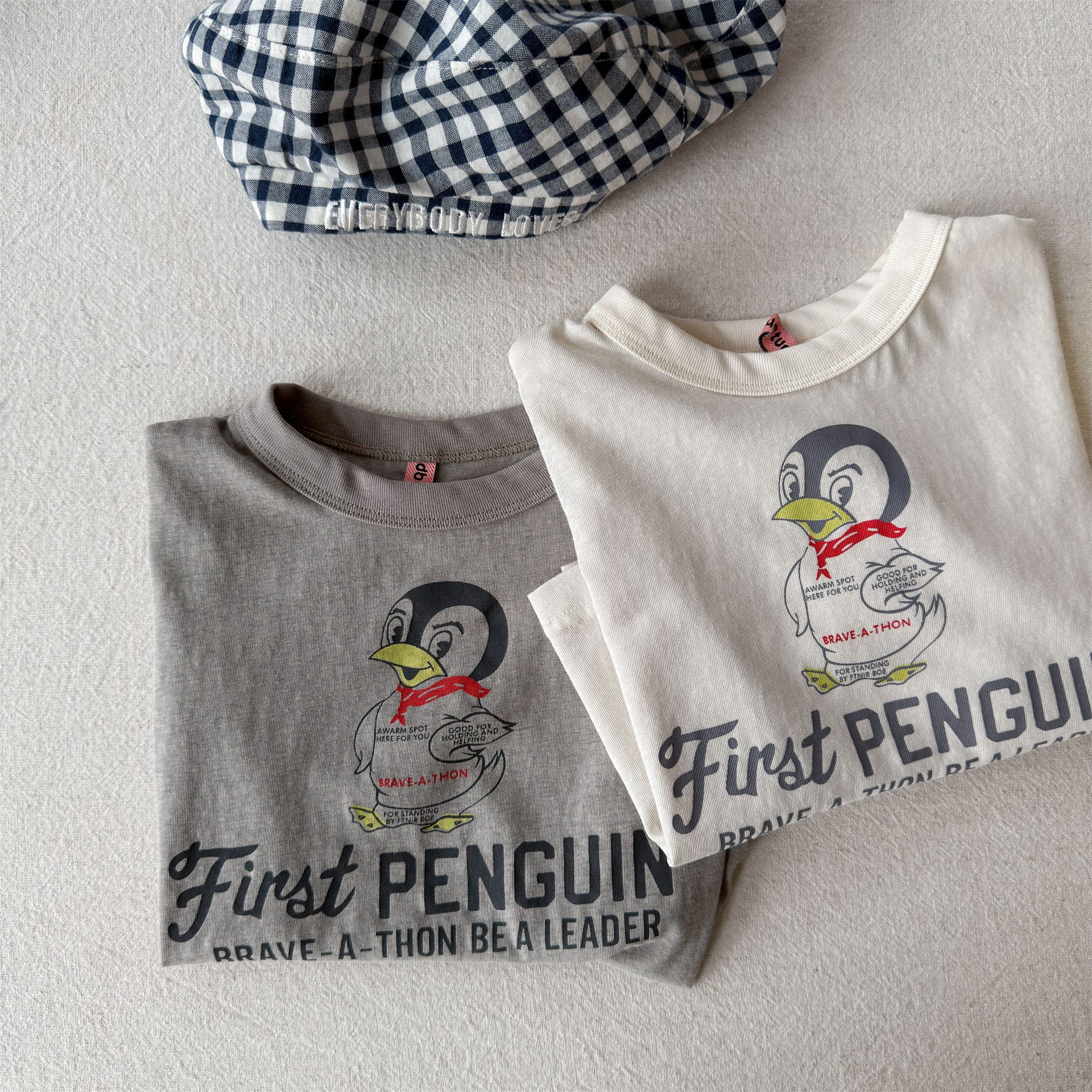 ペンギンイラストプリント 半袖Tシャツ アメカジ【mh0013716】 ADbaby 半袖Tシャツ