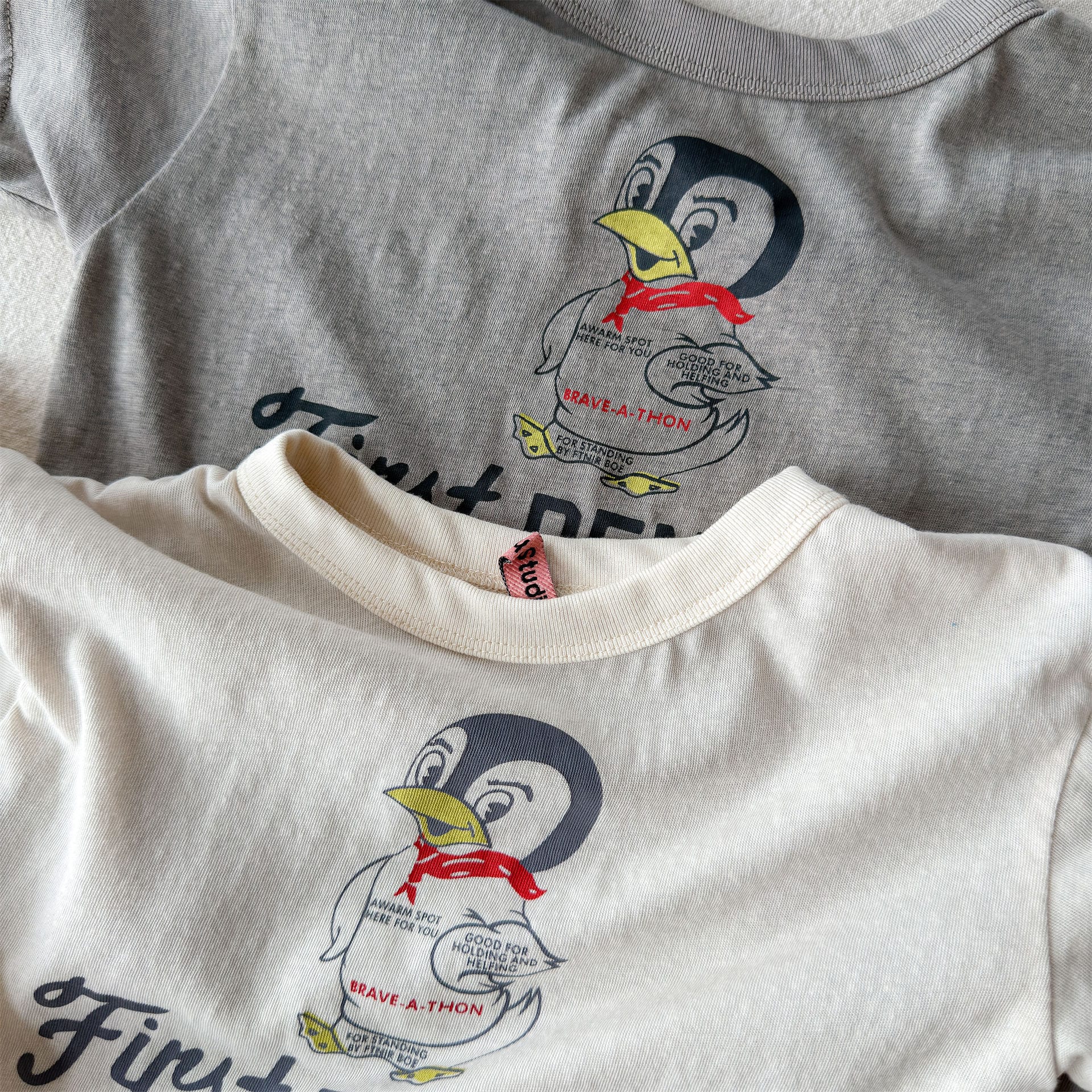 ペンギンイラストプリント 半袖Tシャツ アメカジ【mh0013716】 ADbaby 半袖Tシャツ
