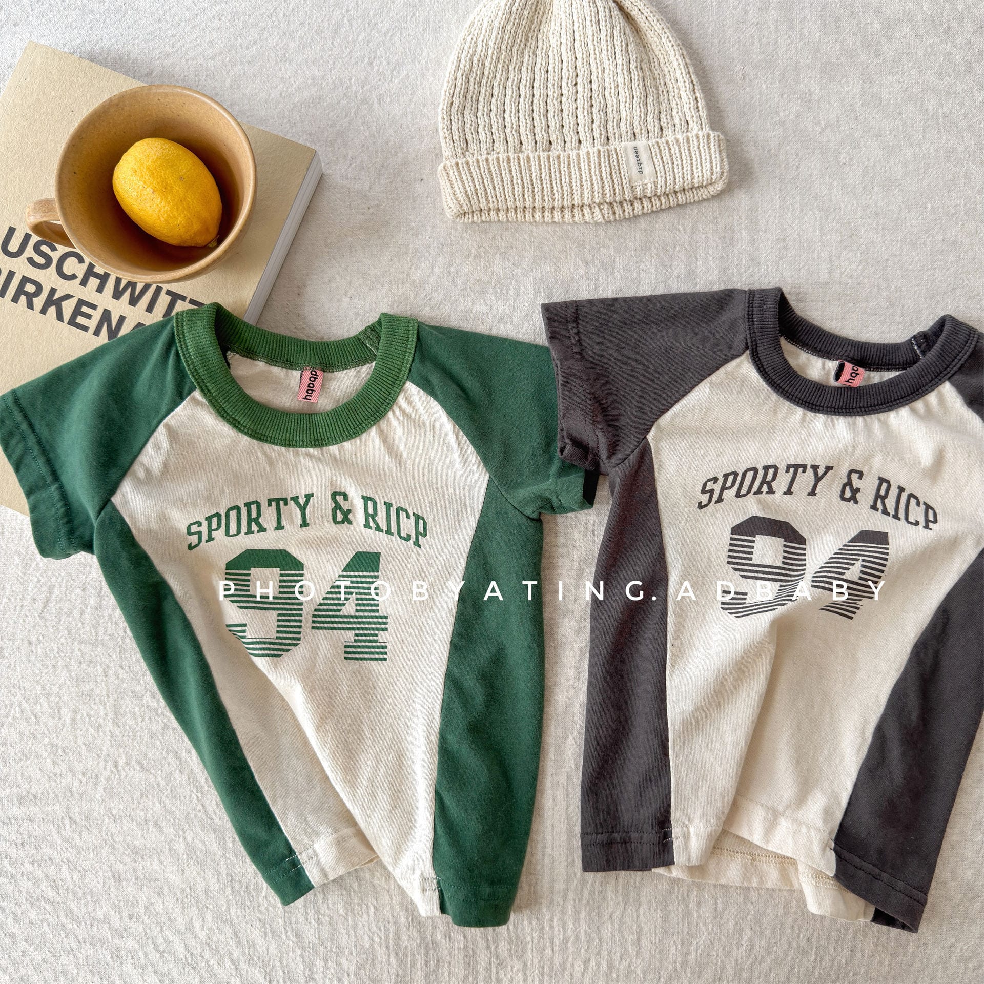レターロゴプリント ラグラン半袖Tシャツ【mh0013719】 ADbaby 半袖Tシャツ