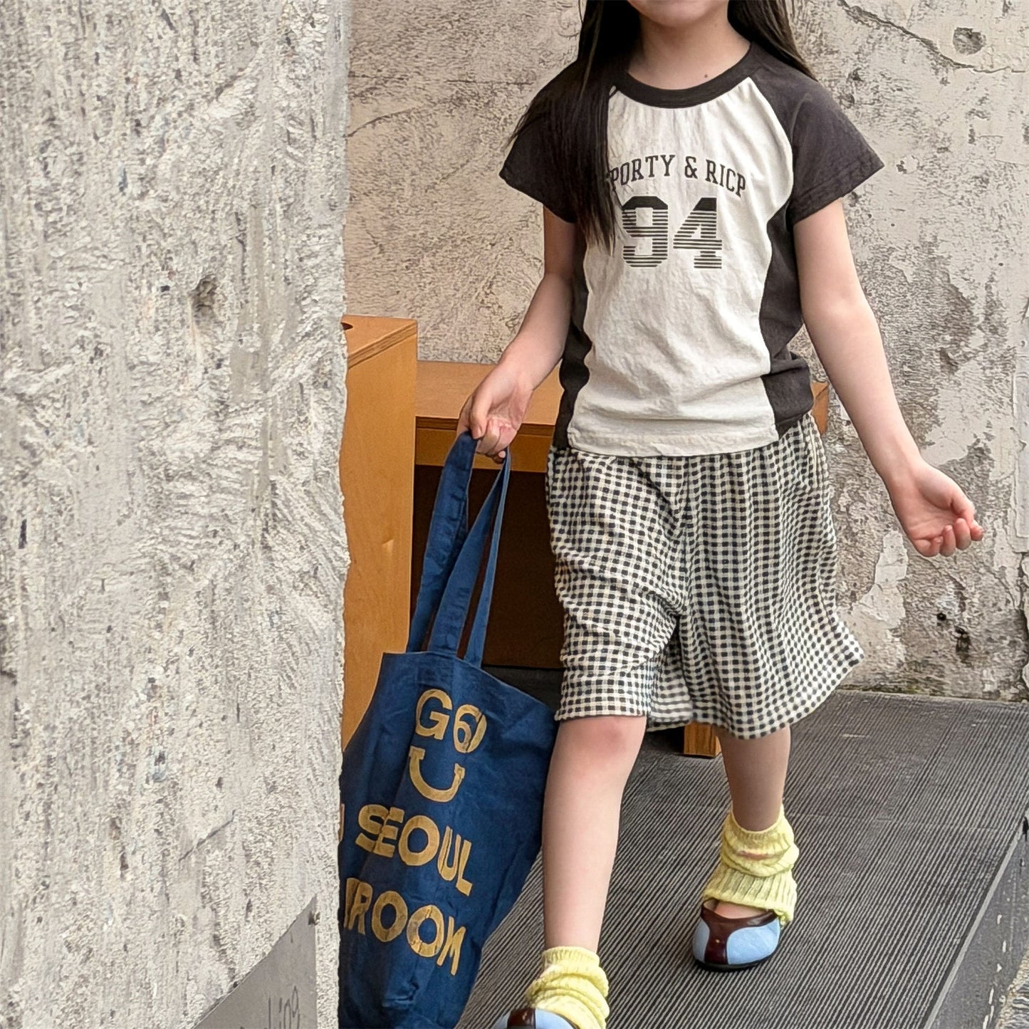 レターロゴプリント ラグラン半袖Tシャツ【mh0013719】 ADbaby 半袖Tシャツ