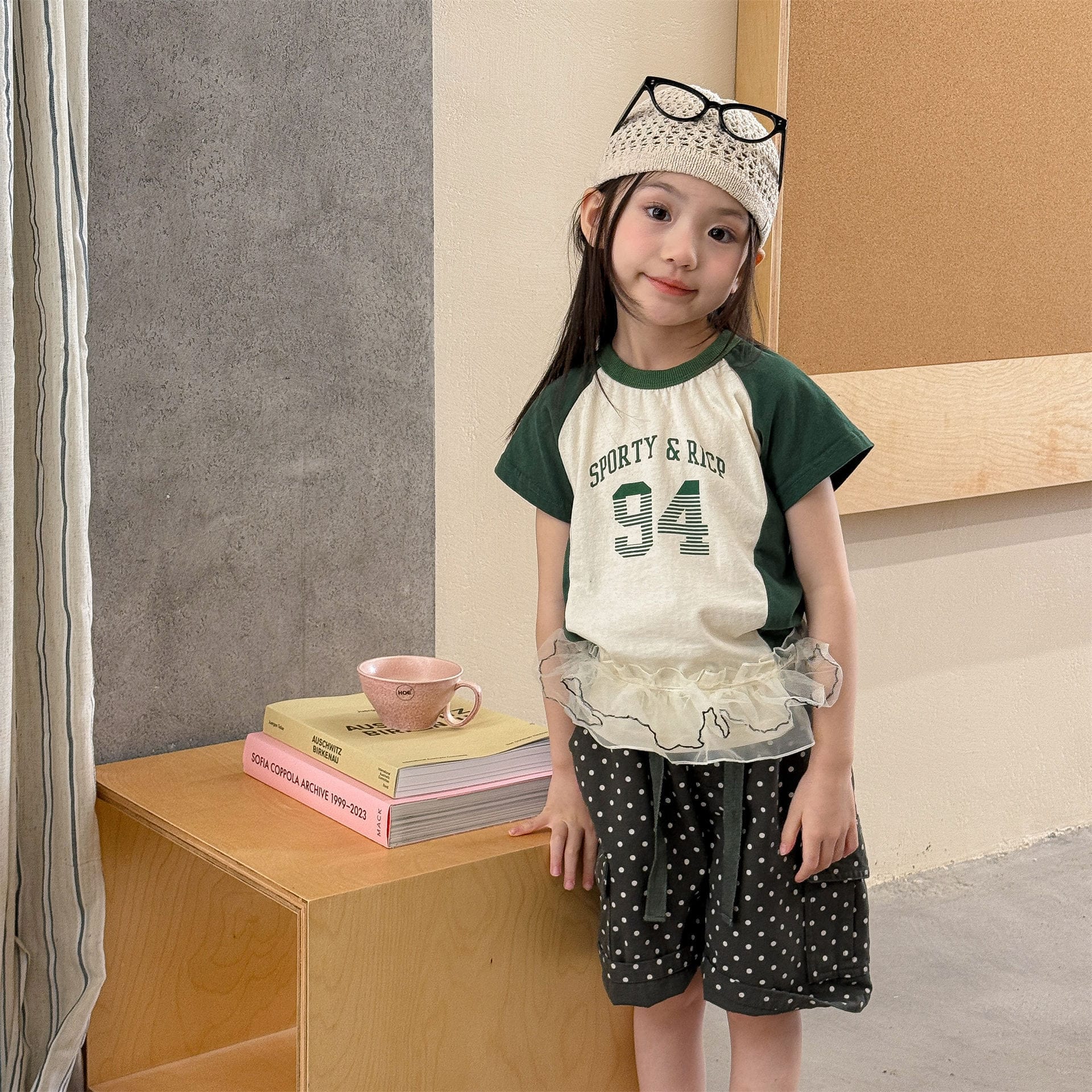 レターロゴプリント ラグラン半袖Tシャツ【mh0013719】 ADbaby 半袖Tシャツ