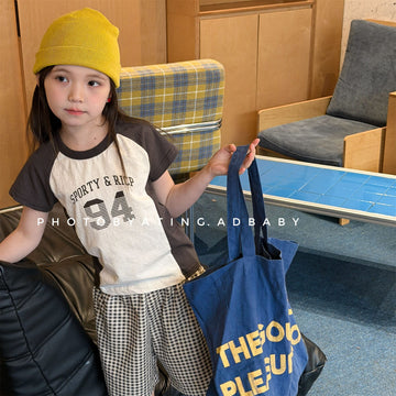 レターロゴプリント ラグラン半袖Tシャツ【mh0013719】 ADbaby 半袖Tシャツ