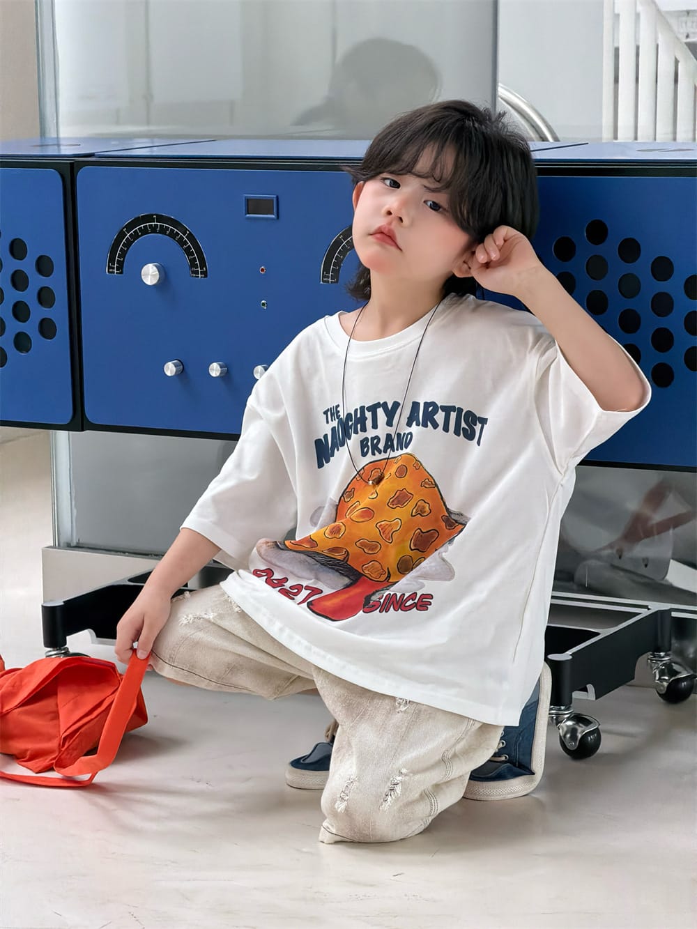 ルーズシルエット マッシュルームプリント 半袖Tシャツ【mh0013730】 MEEGO JAM 半袖Tシャツ