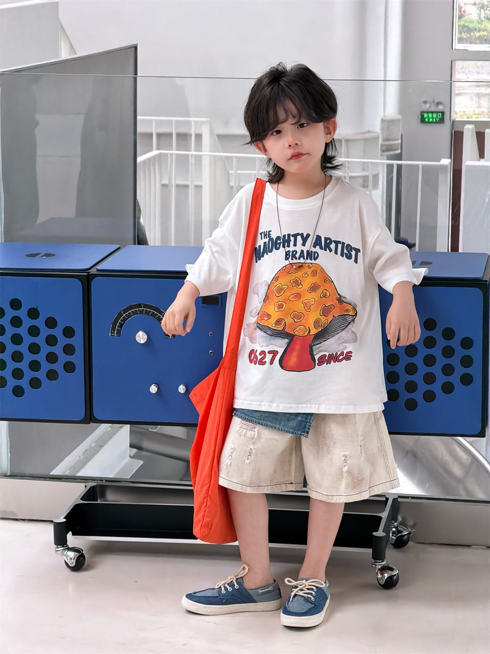ルーズシルエット マッシュルームプリント 半袖Tシャツ【mh0013730】 MEEGO JAM 半袖Tシャツ