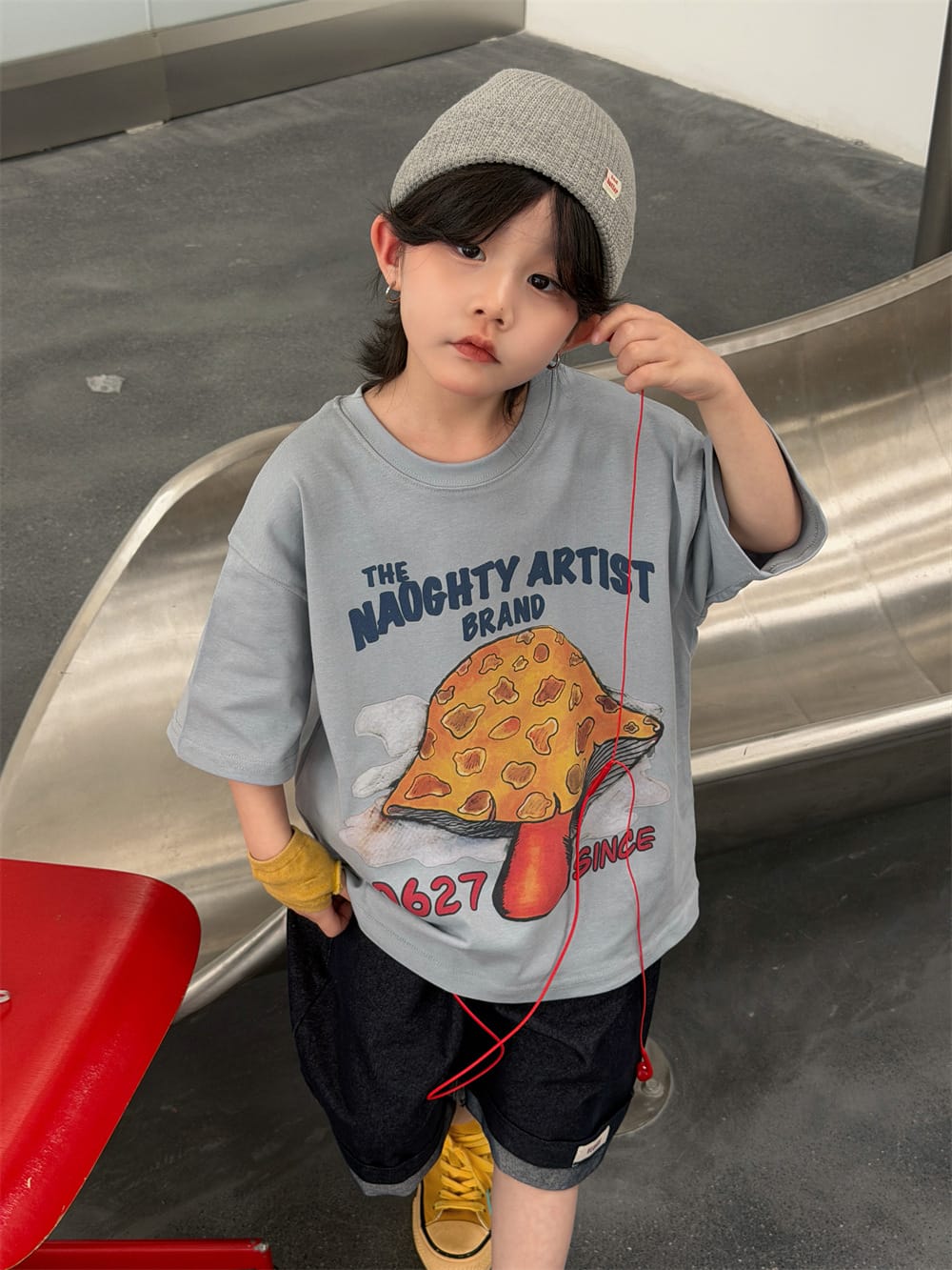 デジタルプリント ルーズ クルーネック 半袖Tシャツ【mh0013731】 Light Blue / 90cm MEEGO JAM 半袖Tシャツ