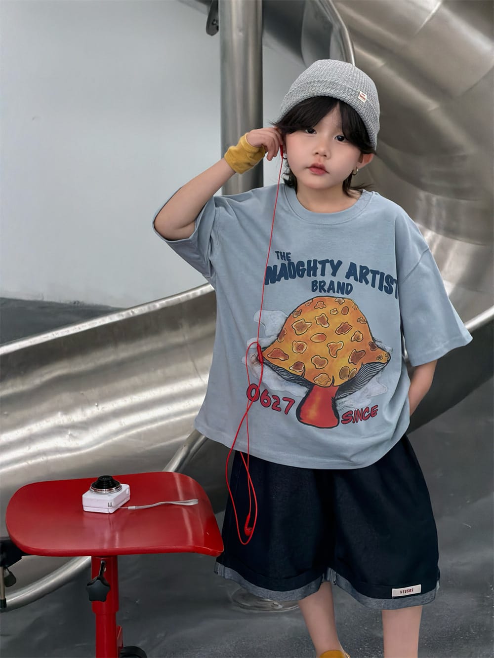 デジタルプリント ルーズ クルーネック 半袖Tシャツ【mh0013731】 MEEGO JAM 半袖Tシャツ