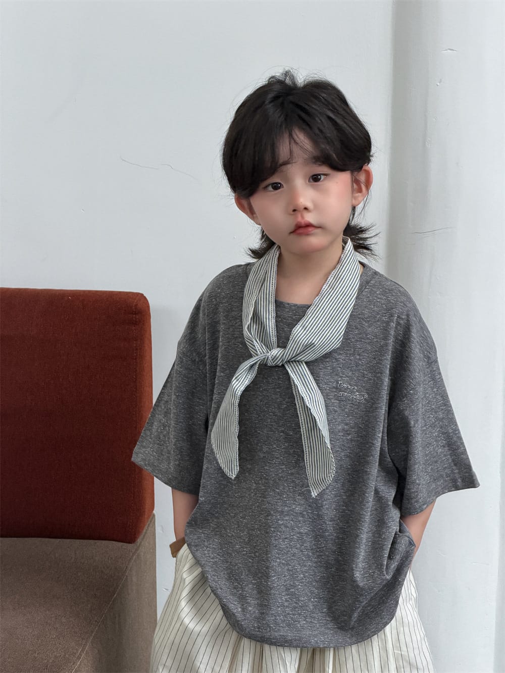 刺繍ロゴ ルーズシルエット 半袖Tシャツ ネックチーフセット【mh0013738】 MEEGO JAM 半袖Tシャツ