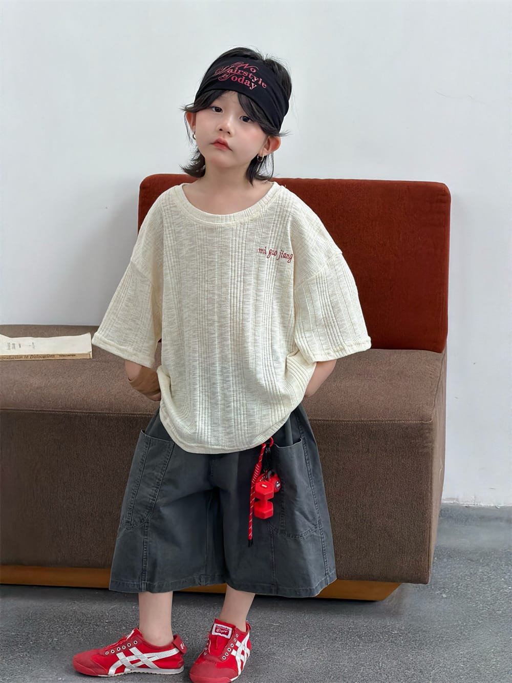 ルーズシルエット ロゴ刺繍 半袖Tシャツ【mh0013740】 MEEGO JAM 半袖Tシャツ