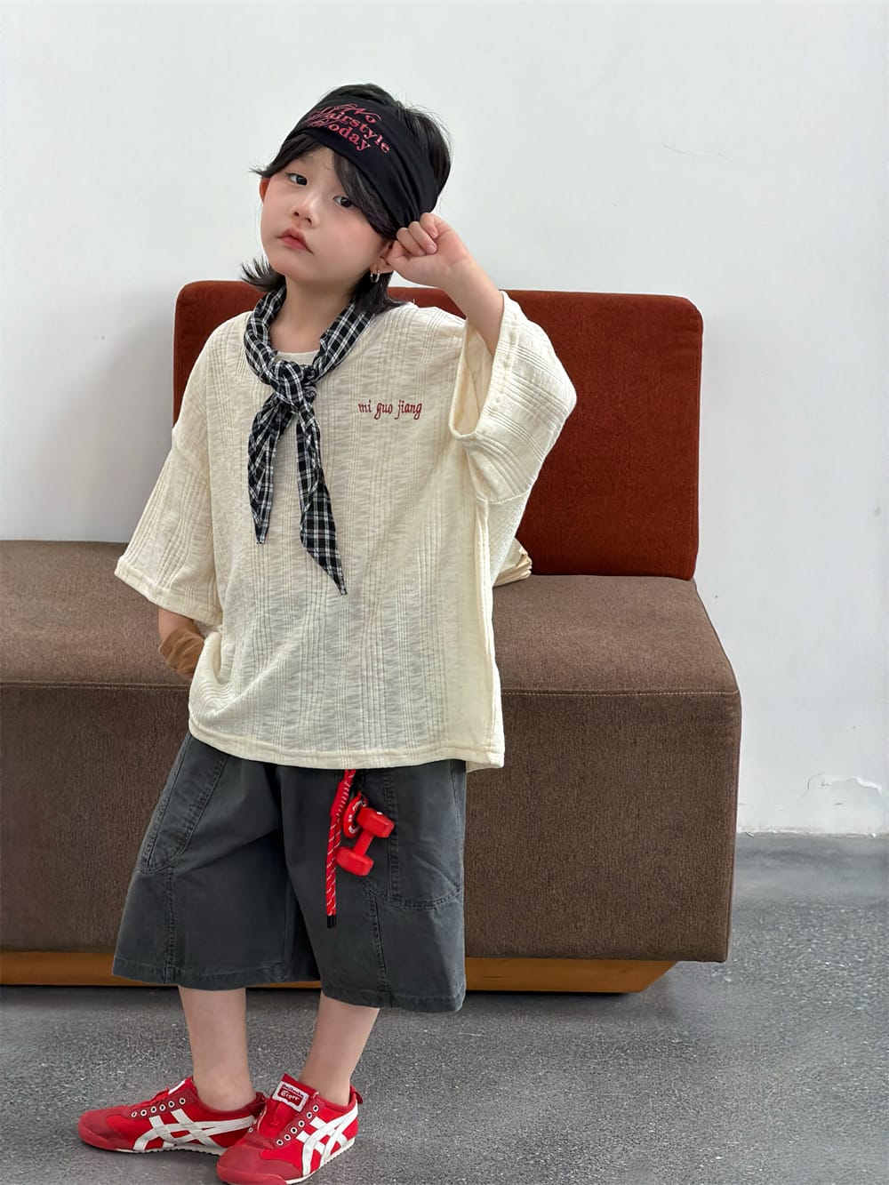 ルーズシルエット ロゴ刺繍 半袖Tシャツ【mh0013740】 MEEGO JAM 半袖Tシャツ