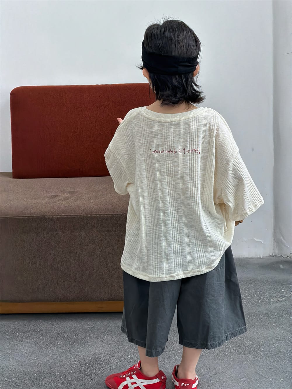 ルーズシルエット ロゴ刺繍 半袖Tシャツ【mh0013740】 MEEGO JAM 半袖Tシャツ