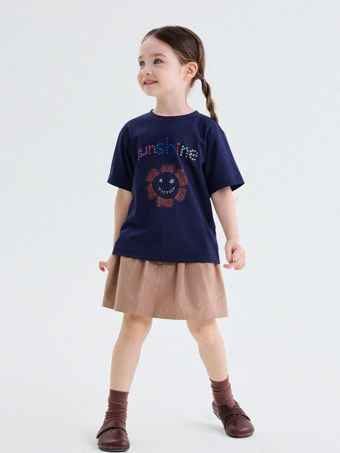 フラワー カラフル ドット プリント ルーズ 半袖Tシャツ【mh0013747】 yunerma 半袖Tシャツ