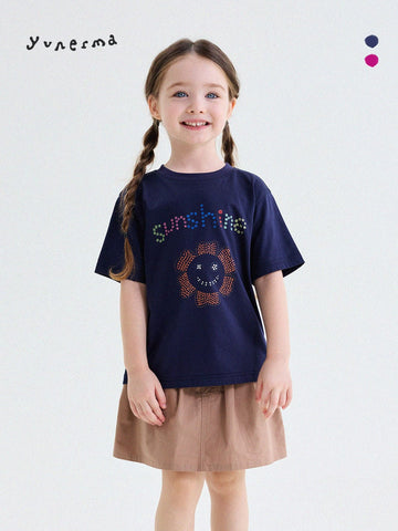 フラワー カラフル ドット プリント ルーズ 半袖Tシャツ【mh0013747】 yunerma 半袖Tシャツ