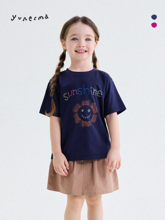 フラワー カラフル ドット プリント ルーズ 半袖Tシャツ【mh0013747】 yunerma 半袖Tシャツ