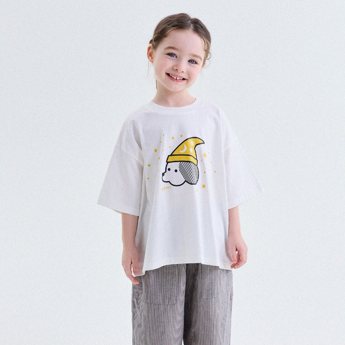キッズ プリント キャラクター ドロップショルダー 半袖 Tシャツ【mh0013757】 White / 80cm yunerma 半袖Tシャツ