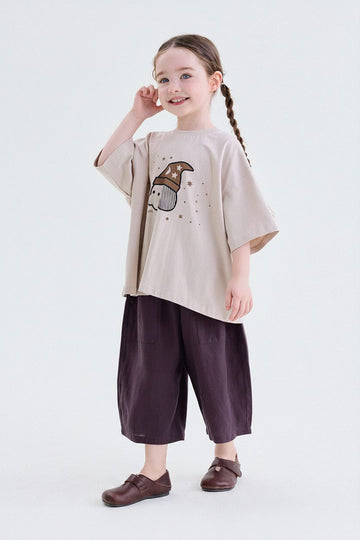 キッズ プリント キャラクター ドロップショルダー 半袖 Tシャツ【mh0013757】 yunerma 半袖Tシャツ
