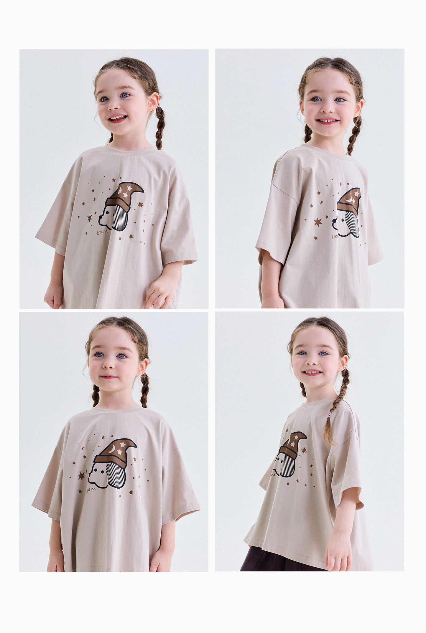 キッズ プリント キャラクター ドロップショルダー 半袖 Tシャツ【mh0013757】 yunerma 半袖Tシャツ