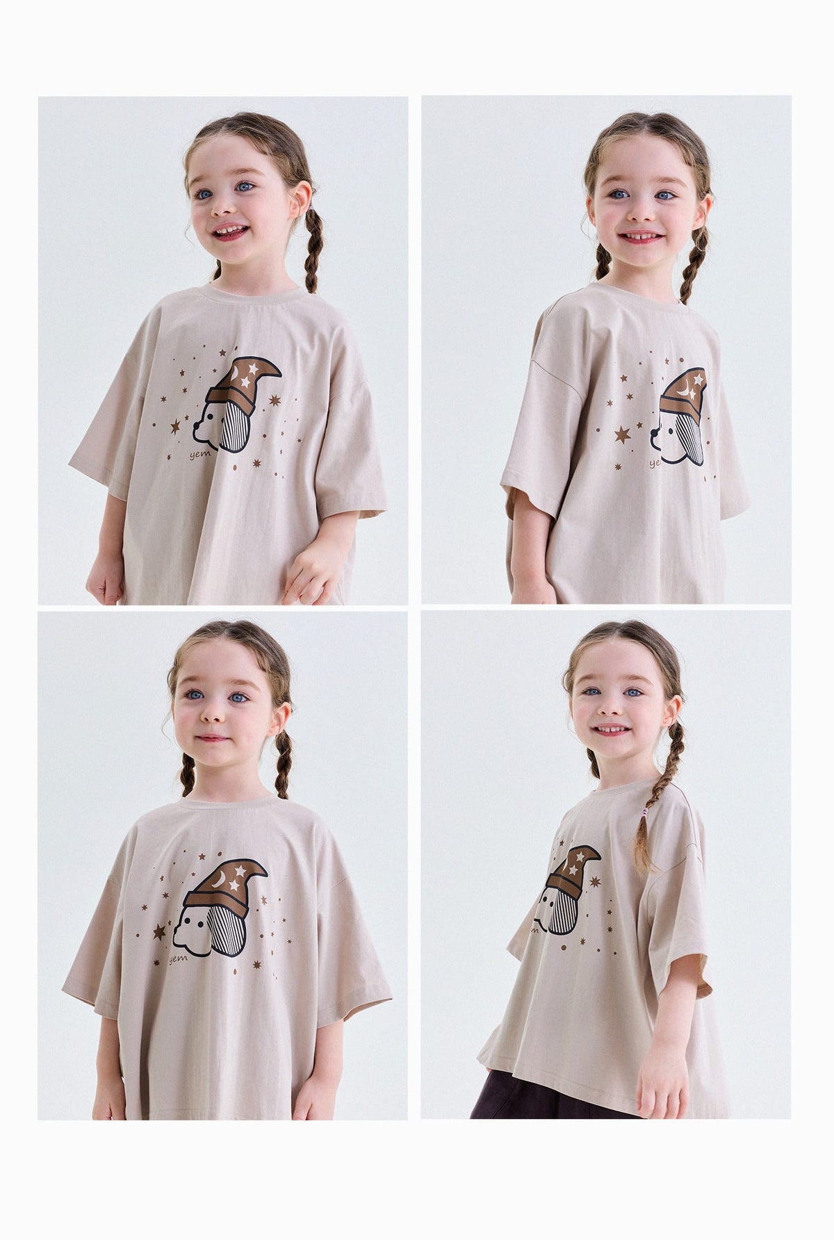 キッズ プリント キャラクター ドロップショルダー 半袖 Tシャツ【mh0013757】 yunerma 半袖Tシャツ