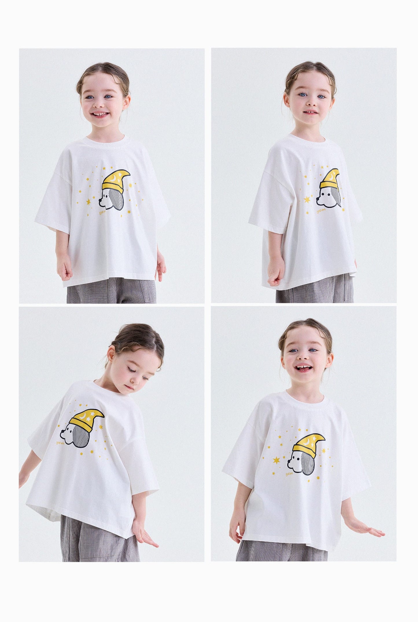 キッズ プリント キャラクター ドロップショルダー 半袖 Tシャツ【mh0013757】 yunerma 半袖Tシャツ