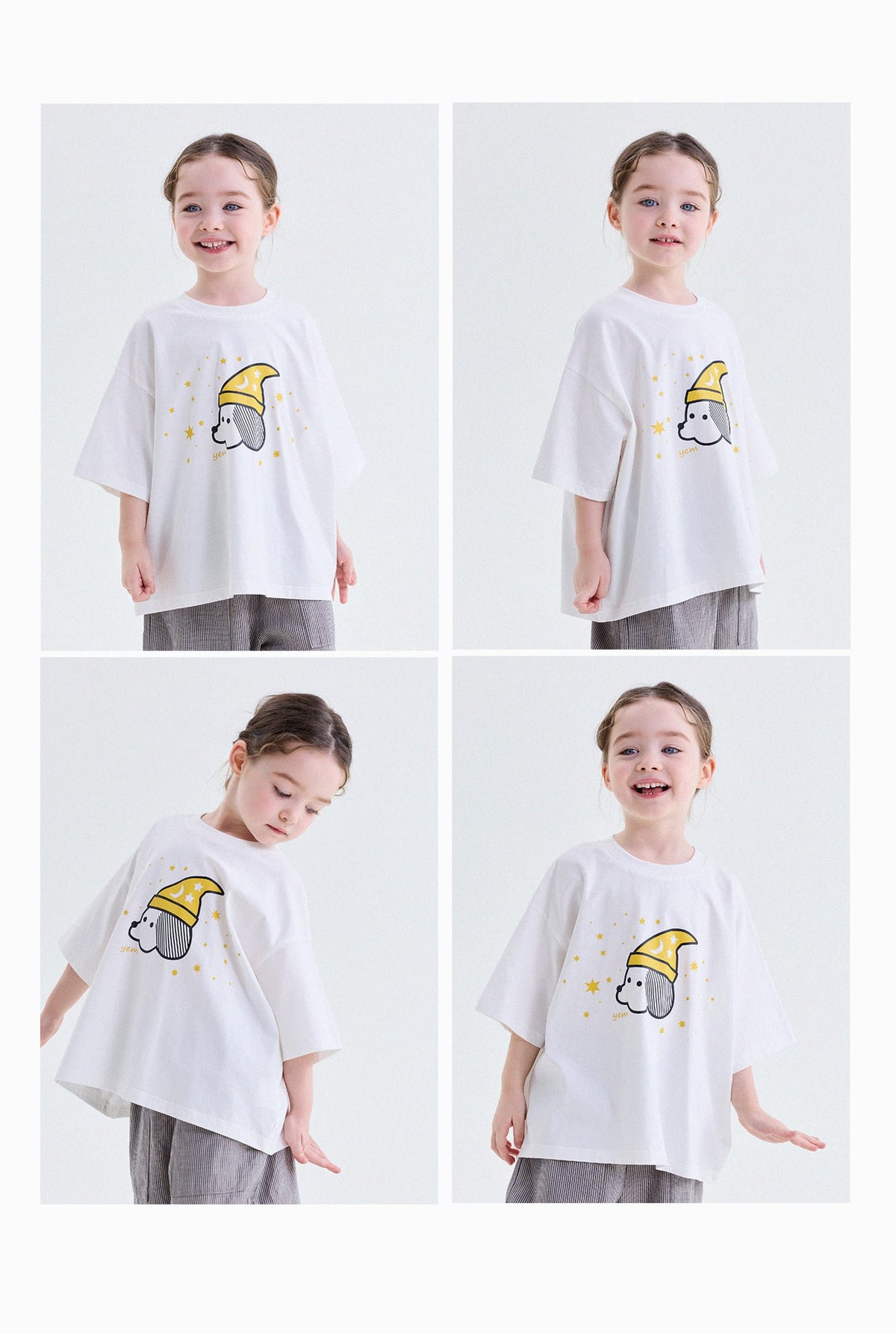 キッズ プリント キャラクター ドロップショルダー 半袖 Tシャツ【mh0013757】 yunerma 半袖Tシャツ