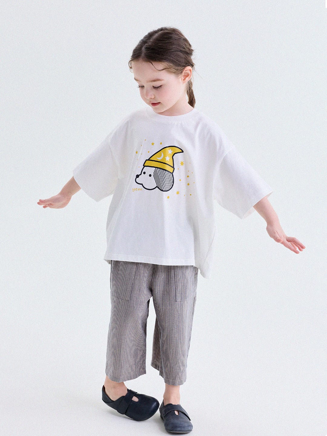 キッズ プリント キャラクター ドロップショルダー 半袖 Tシャツ【mh0013757】 yunerma 半袖Tシャツ