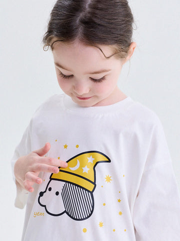 キッズ プリント キャラクター ドロップショルダー 半袖 Tシャツ【mh0013757】 yunerma 半袖Tシャツ