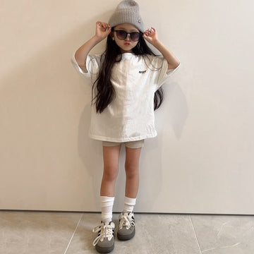 キッズ アルファベットプリント バックプリント ルーズ 半袖Tシャツ【mh0013814】 ANKRT 半袖Tシャツ