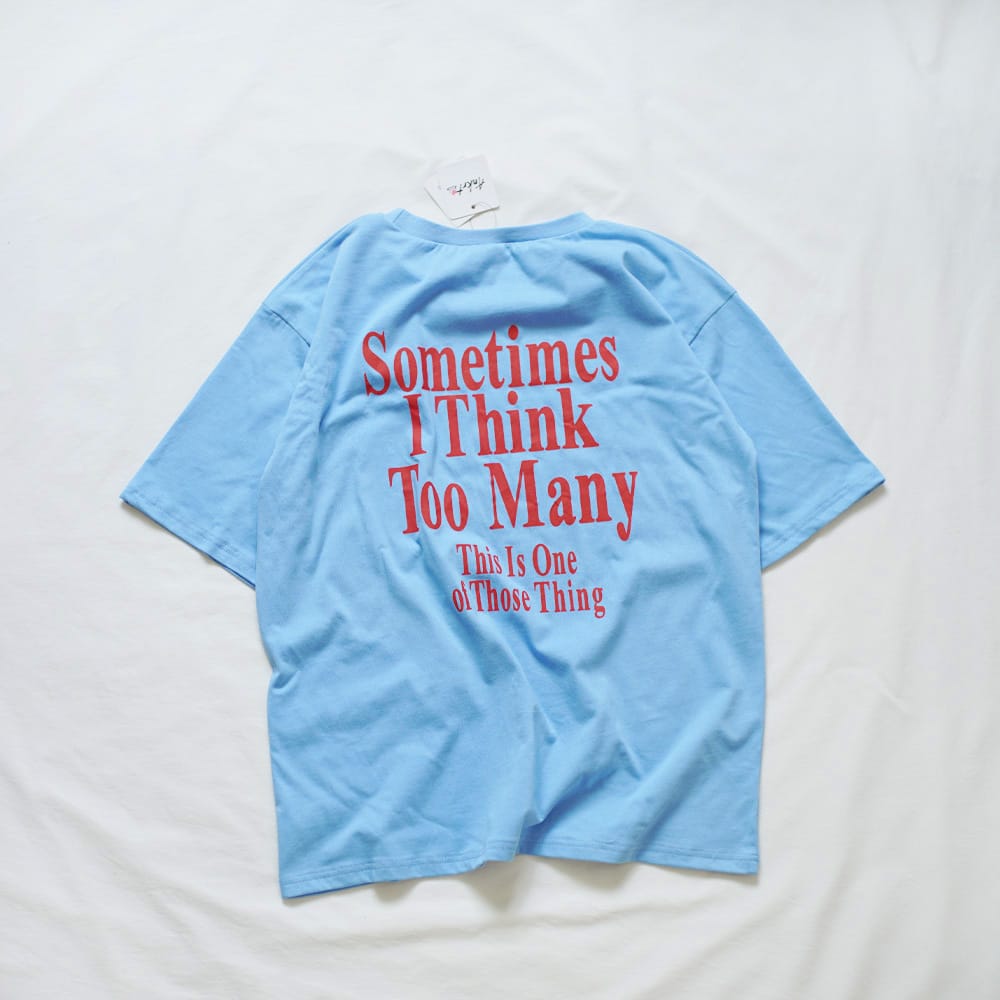 キッズ ロゴプリント ルーズ バックプリント コットン 半袖Tシャツ【mh0013826】 Blue / 100cm ANKRT 半袖Tシャツ