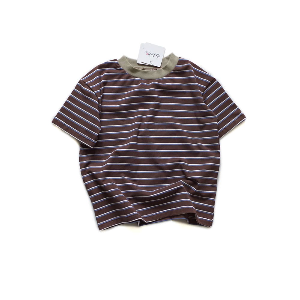 キッズ ボーダー ルーズ オーバーサイズ 半袖Tシャツ【mh0013829】 Stripe / 90cm ANKRT 半袖Tシャツ