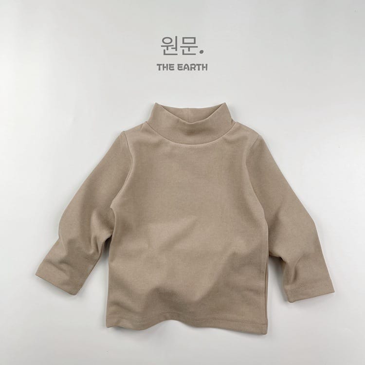 キッズ ハイネック 無地 リブ 長袖Tシャツ【mh0013937】 Light Coffee / 80cm Gikv king 長袖Tシャツ