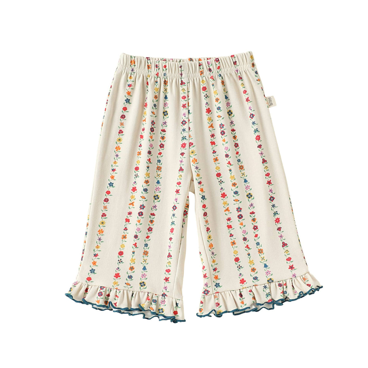 ベビー フラワー柄 リボン 長袖 ロンパース Tシャツ クロップドパンツ【mh0013947】 Pants / 73cm Beitaoya 長袖セットアップ
