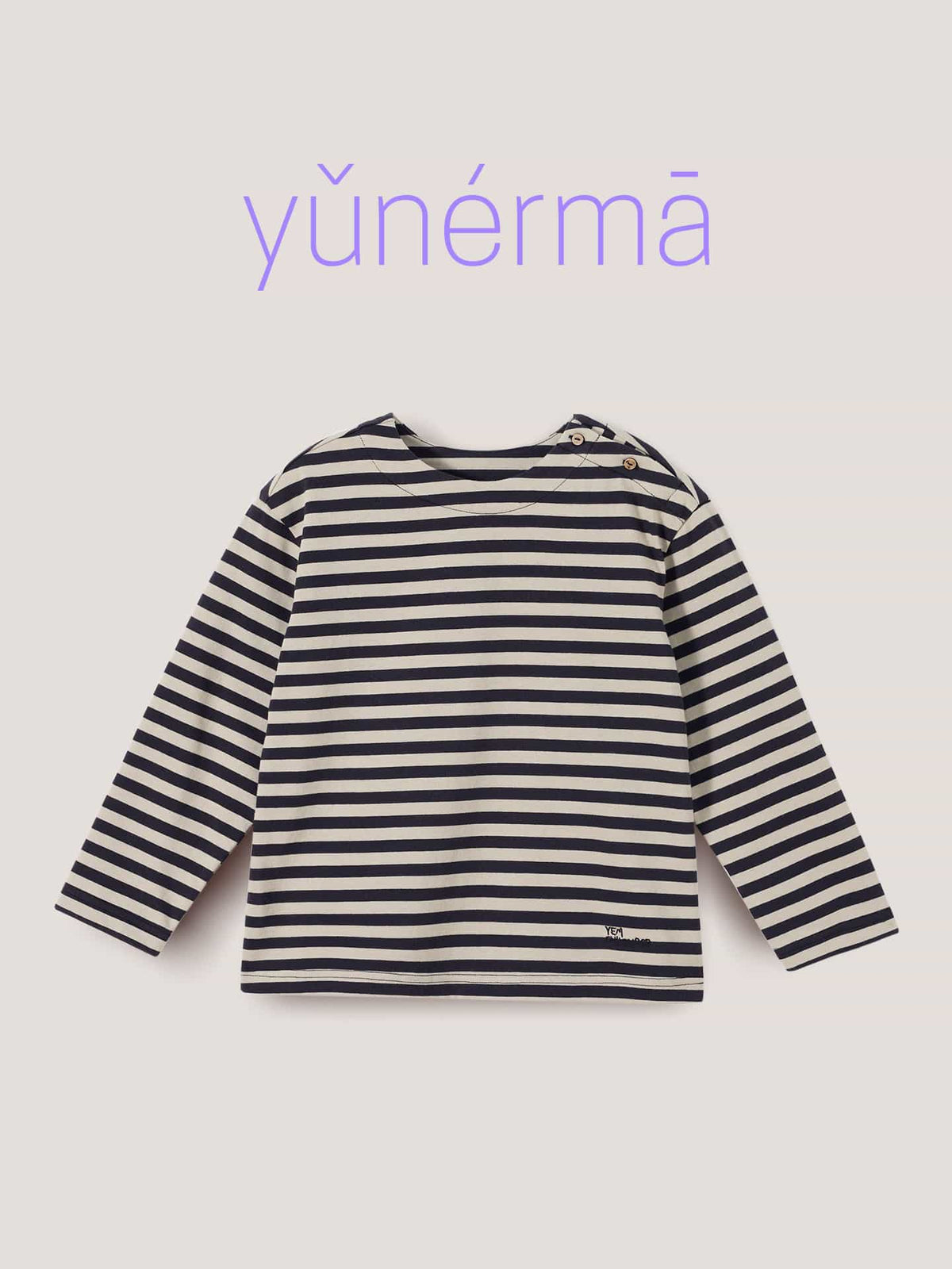 ボーダー長袖Tシャツ（ネイビー×ホワイト）丸首