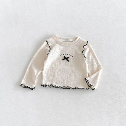 キッズ ロゴプリント長袖Tシャツ（生成り）