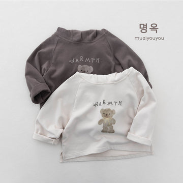 キッズ ベア レター プリント フード付き 長袖Tシャツ【mh0014181】 명옥 muziyouyou 長袖Tシャツ