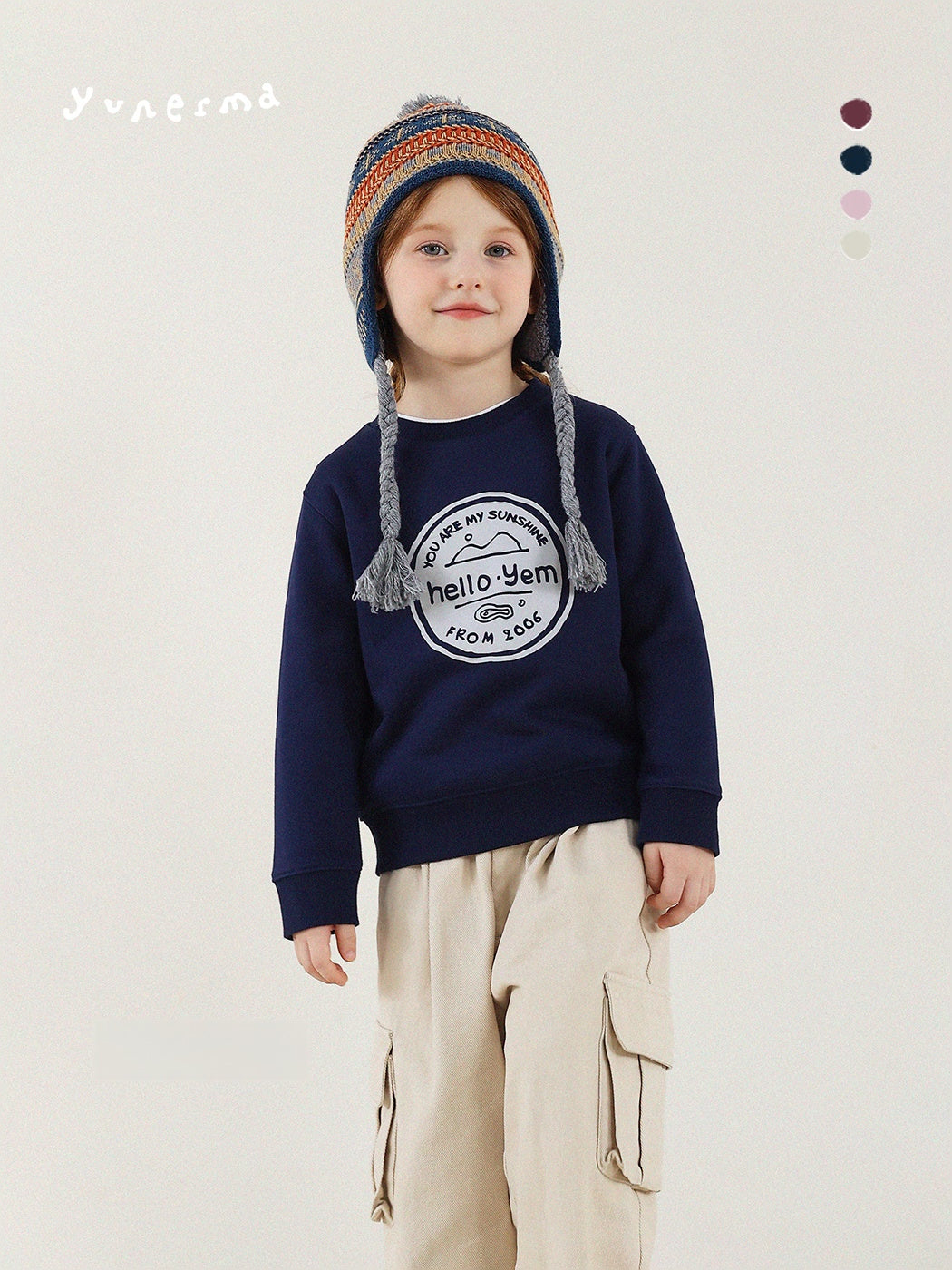 -長袖スウェットシャツ 裏起毛 プリント クルーネック 暖か【mh0011342】 - mamahalo shop - 長袖Tシャツ -  べビー服 - 子供服 - 男の子 - 女の子