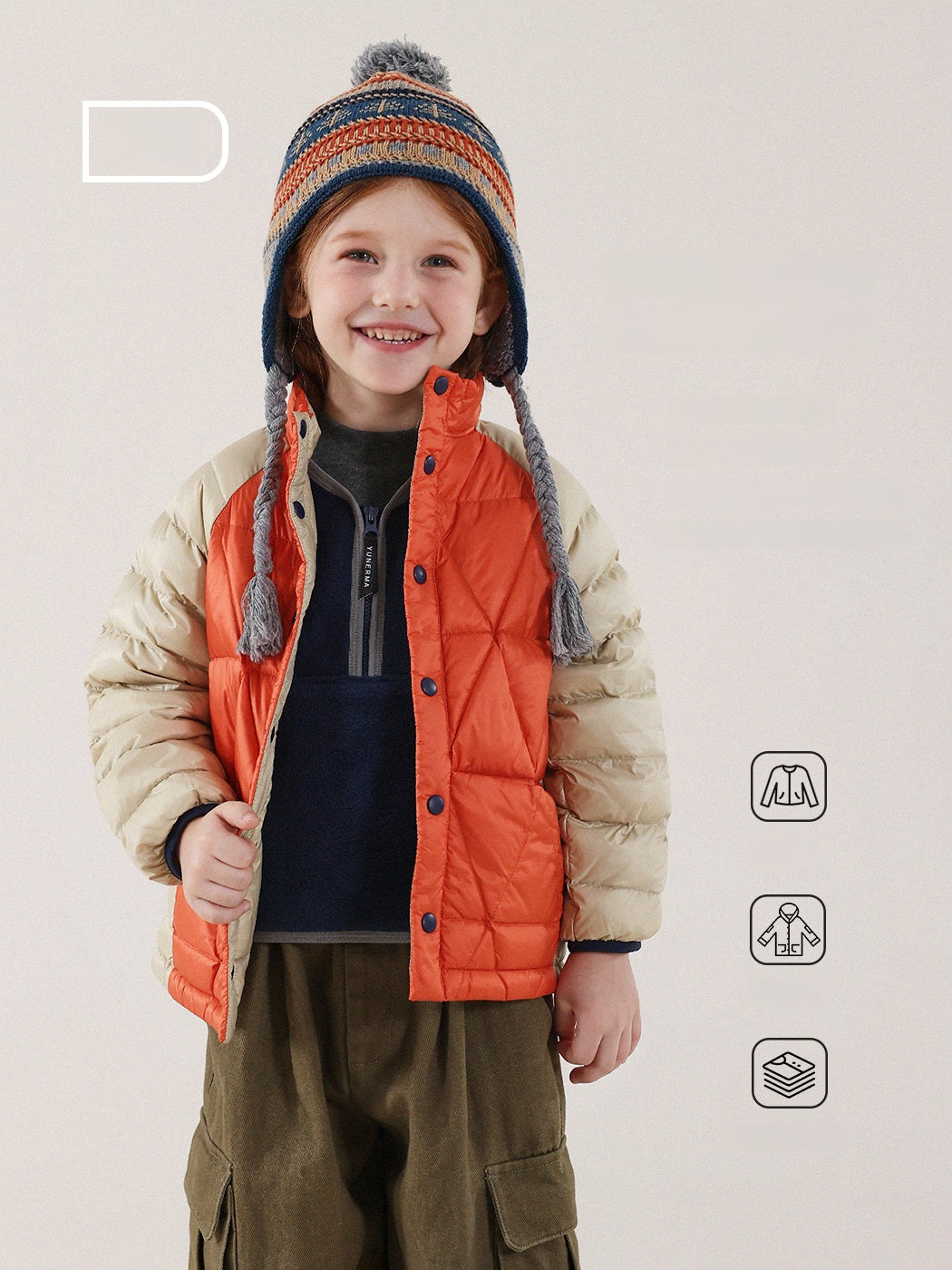 -キッズ ダウンジャケット 90%ホワイトダックダウン 撥水 軽量 アウター【mh0011344】 - mamahalo shop - ショートコート・ジャケット・ジャンパー -  べビー服 - 子供服 - 男の子 - 女の子